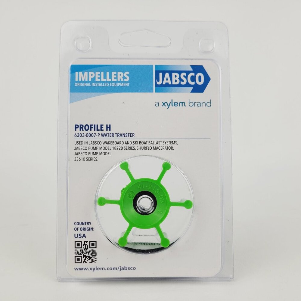 Jabsco Impeller Kit 6303-0007-P Profile H Urethane 2" Diameter 7/8" Width